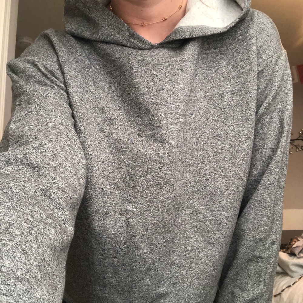grey cropped sweatshirt